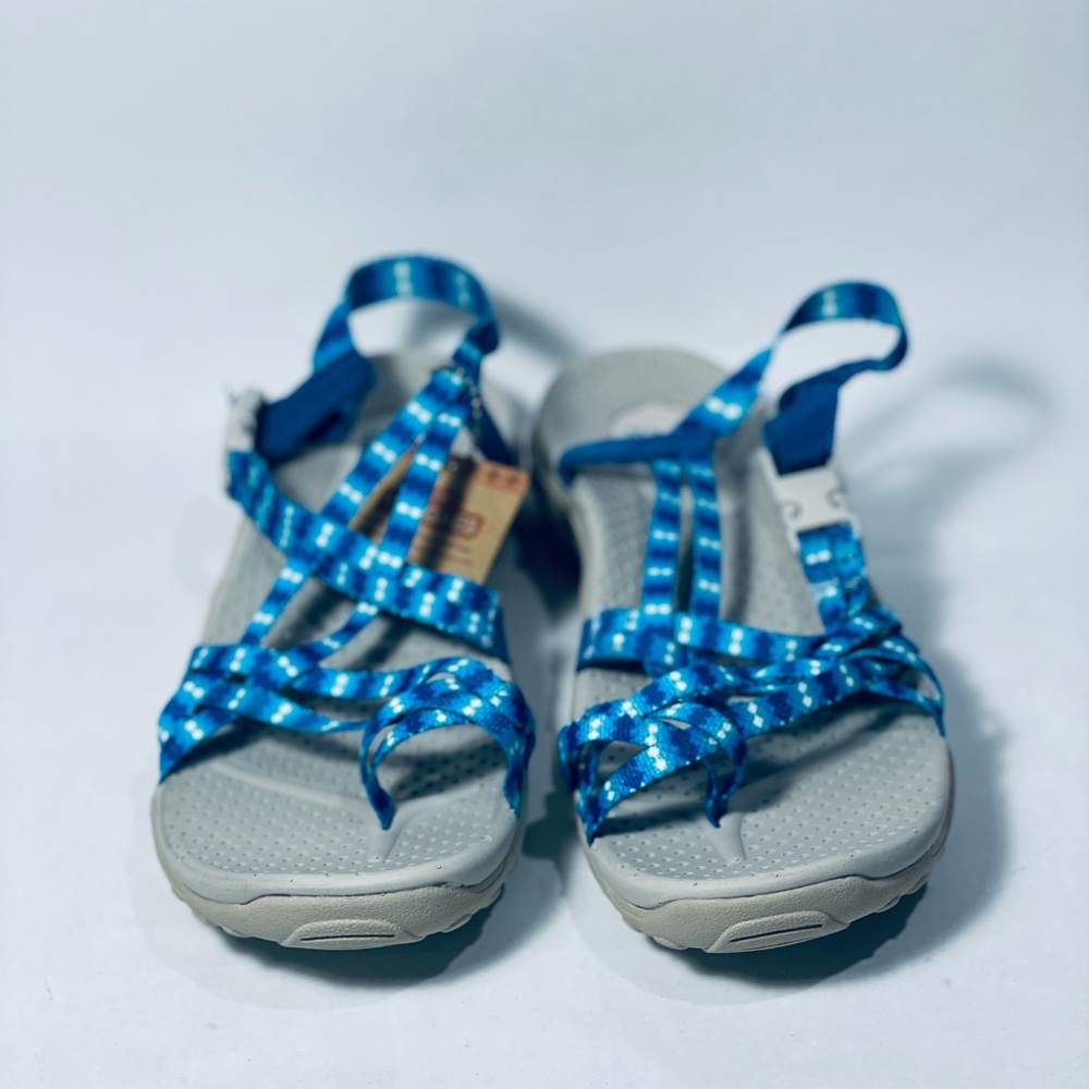 Skechers Womens Reggae blue Tie Dyed sandals 9 - Picture 2 of 14